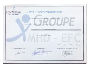 Certificat de coach professionnel de Laure Brunschvicg